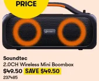 BIG W Soundtec 2.0CH Wireless Mini Boombox offer
