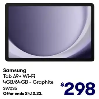BIG W Samsung Tab A9+ Wi-Fi 4GB/64GB - Graphite offer