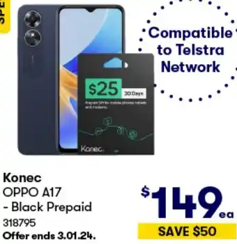 BIG W Konec OPPO A17 - Black Prepaid offer