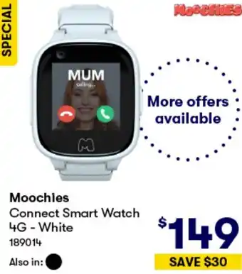 BIG W Moochies Connect Smart Watch 4G - White offer