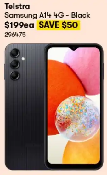 BIG W Telstra Samsung A14 4G - Black offer