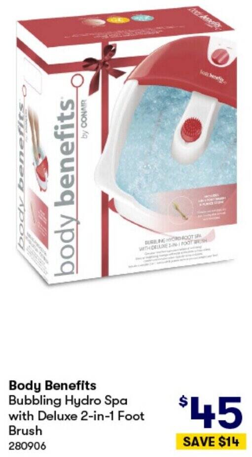 Body Benefits Bubbling Hydro Spa with Deluxe 2in1 Foot offer at BIG W