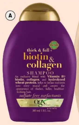 BIG W OGX Biotin & Collagen Shampoo 385ml offer