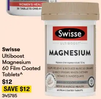 BIG W Swisse Ultiboost Magnesium 60 Film Coated Tablets offer
