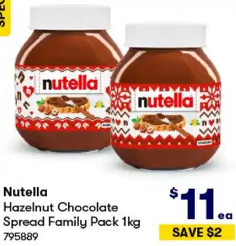 BIG W Nutella Hazelnut Chocolate Spread Family Pack 1kg offer
