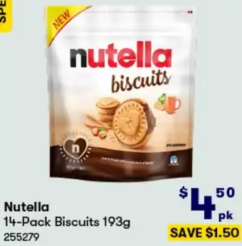 BIG W Nutella 14-Pack Biscuits 193g offer