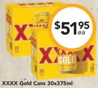 XXXX Gold Cans 30x375ml