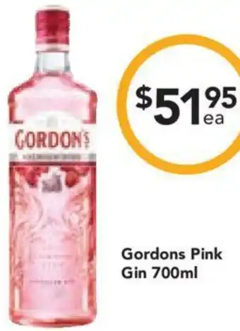 Cellarbrations Gordons Pink Gin 700ml offer