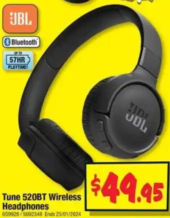 JB Hi-Fi Tune 520BT Wireless Headphones offer
