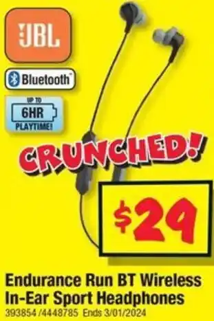 JB Hi-Fi Endurance Run BT Wireless In-Ear Sport Headphones offer