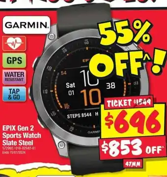 JB Hi-Fi EPIX Gen 2 Sports Watch Slate Steel offer