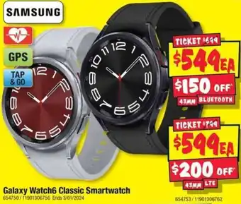 JB Hi-Fi Galaxy Watch6 Classic Smartwatch offer