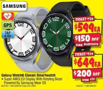 JB Hi-Fi Galaxy Watch6 Classic Smartwatch offer