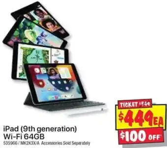 JB Hi-Fi iPad (9th generation) Wi-Fi 64GB offer