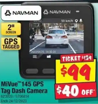 JB Hi-Fi MiVue 145 GPS Tag Dash Camera offer