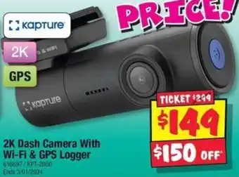 JB Hi-Fi 2K Dash Camera With Wi-Fi & GPS Logger offer