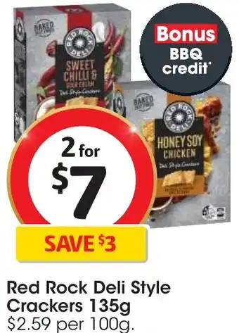 Coles Red Rock Deli Style Crackers 135g offer