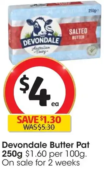 Coles Devondale Butter Pat 250g offer