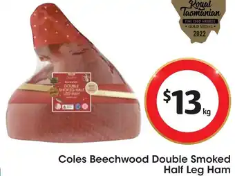 Coles Coles Beechwood Double Smoked Half Leg Ham offer