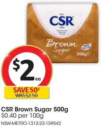 Coles CSR Brown Sugar 500g offer