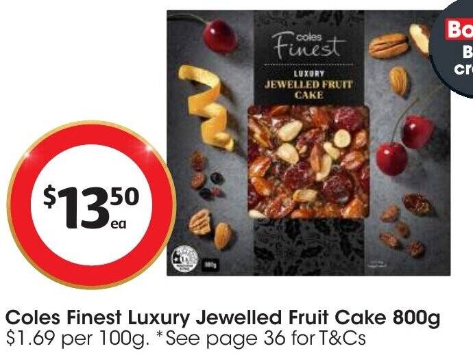 Coles Finest Luxury Jewelled Fruit Cake 800g offer at Coles