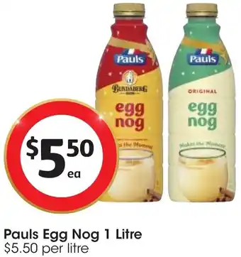 Coles Pauls Egg Nog 1 Litre offer