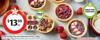 Coles Coles Festive Mini Tart Selection 6 Pack 240g offer