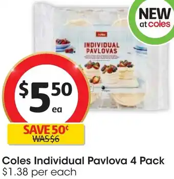 Coles Individual Pavlova 4 Pack