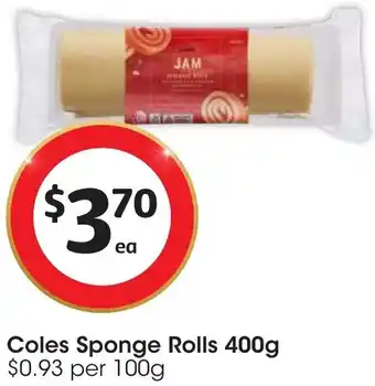 Coles Coles Sponge Rolls 400g offer