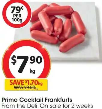 Coles Primo Cocktail Frankfurts offer