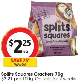 Coles Spliits Squares Crackers 70g offer
