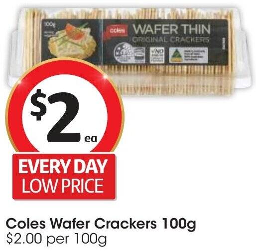 Coles Wafer Crackers 100g offer at Coles