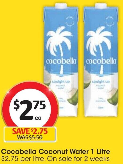 Cocobella Coconut Water 1 Litre offer at Coles