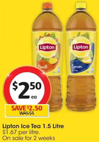 Coles Lipton Ice Tea 1.5 Litre offer