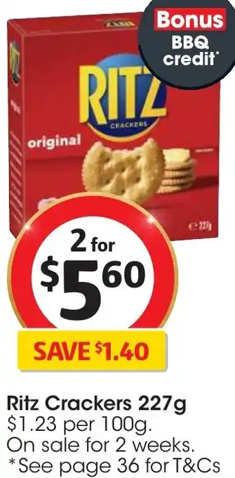 Coles Ritz Crackers 227g offer