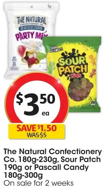 Coles The Natural Confectionery Co. 180g-230g, Sour Patch 190g or Pascall Candy 180g-300g offer