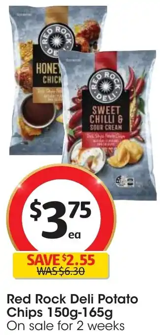 Coles Red Rock Deli Potato Chips 150g-165g offer