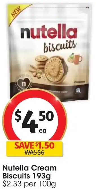 Coles Nutella Cream Biscuits 193g offer