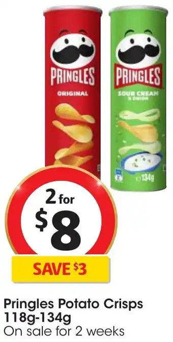 Coles Pringles Potato Crisps 118g-134g offer