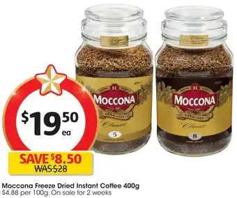 Coles Moccona Freeze Dried Instant Coffee 400g offer