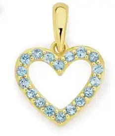 Goldmark 9ct gold blue topaz heart pendant offer