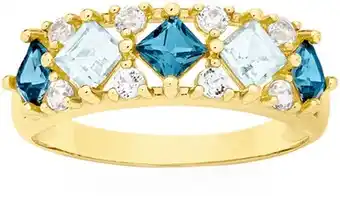 Goldmark 9ct gold london & sky blue topaz dress band offer