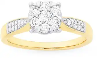 Goldmark 9ct gold diamond cluster ring offer