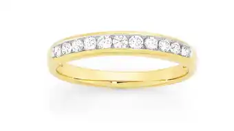 Goldmark 9ct gold diamond channel set band offer