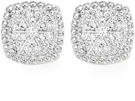 Goldmark 9ct white gold diamond cushion cluster stud earrings offer