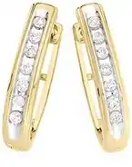 Goldmark 9ct gold diamond nick set huggie earrings offer