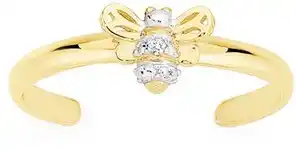 Goldmark 9ct gold diamond-set bumble bee toe ring offer