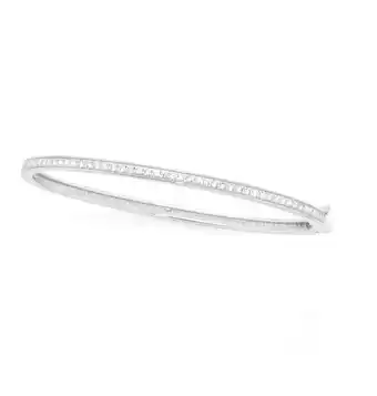 Goldmark Sterling silver bead set cubic zirconia hinge bangle offer