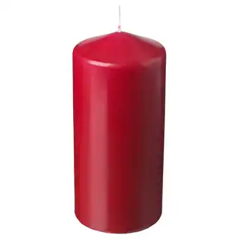 IKEA Fenomen unscented pillar candle, red, 14 cm offer