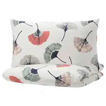 IKEA Tovsippa duvet cover and pillowcase, white/floral patterned, 150x200/50x80 cm offer